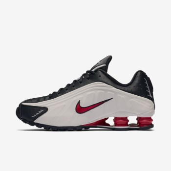 Nike Shox R4 - Férfi Utcai Cipő - Platina/Fekete/Piros